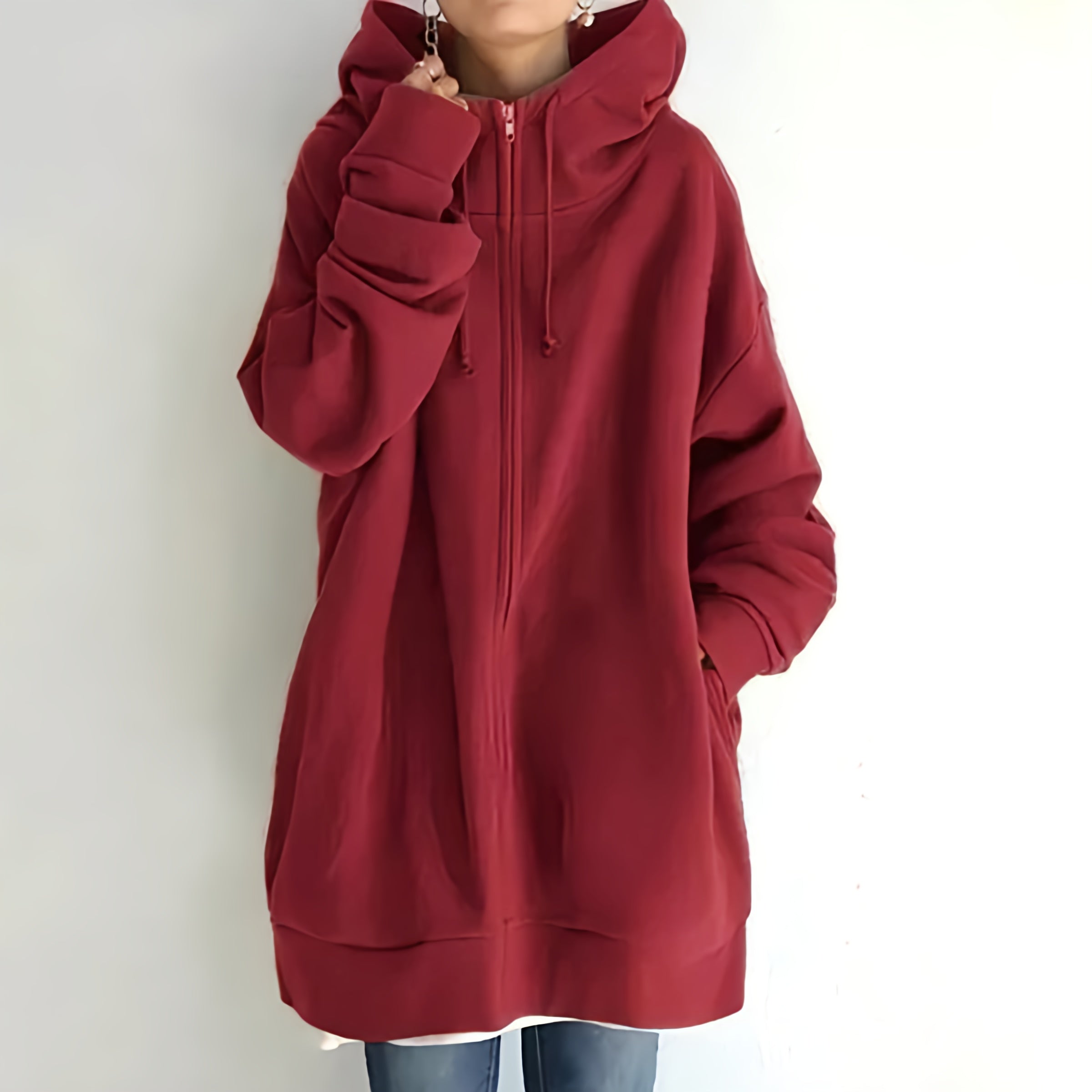 Dames Oversized Hoodie Jurk | Lange Mouwen, Capuchon