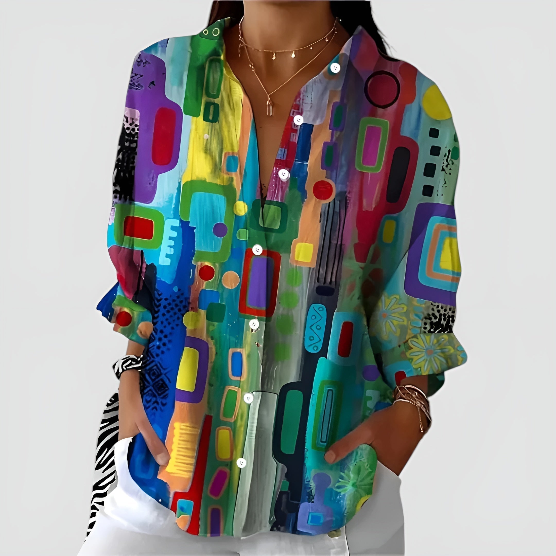 Dames elegante feestelijke blouse | langemouw glitters