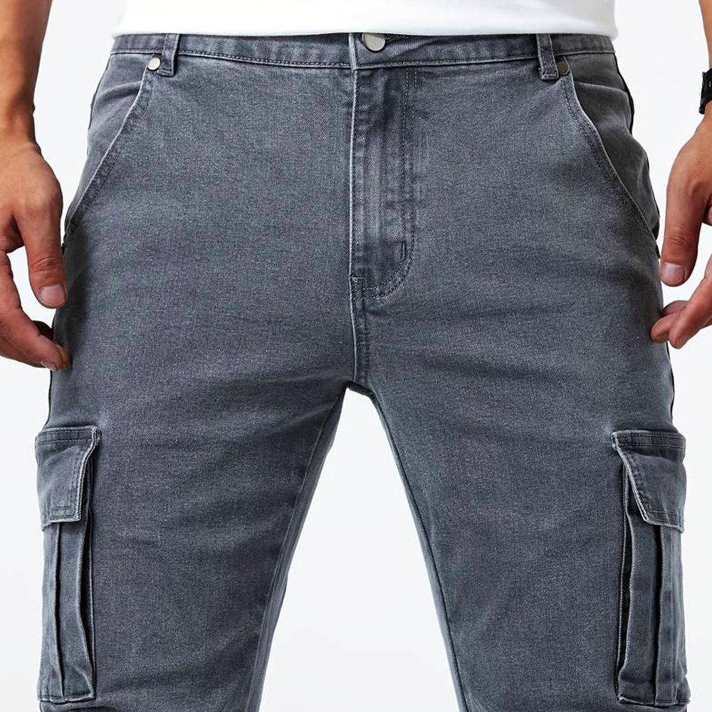 Heren cargo jeans broek | jogging stijl slim-fit