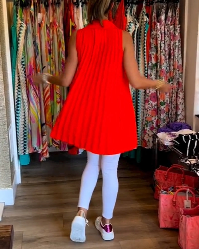 Dames elegante zomerblouse | lange mouwloze top