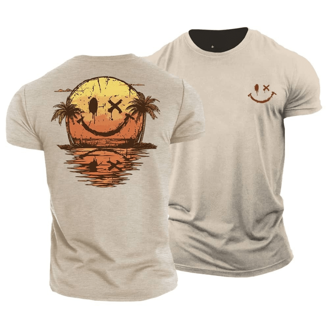 Heren Bedrukte Zomer T-Shirt | Kort, Sportief