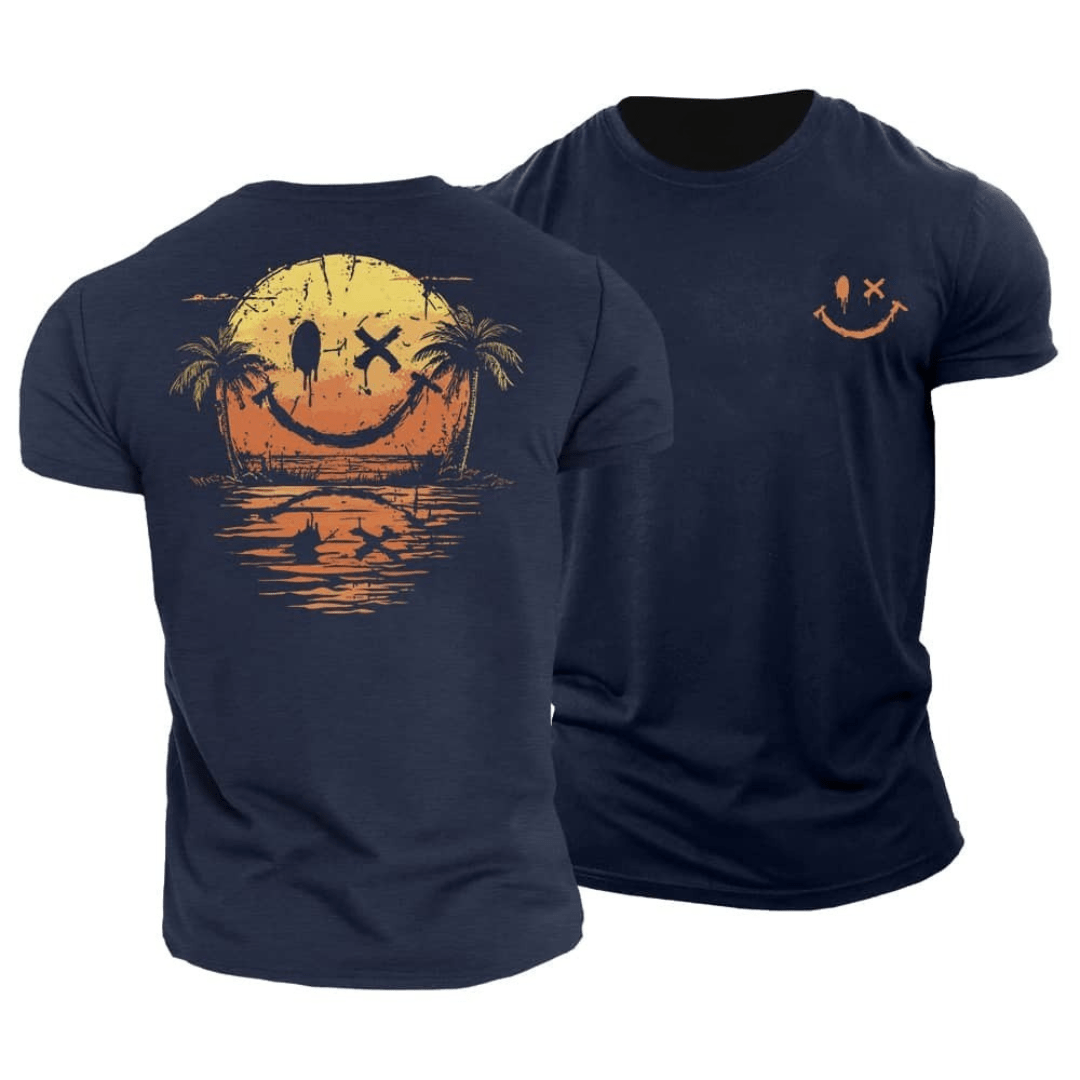Heren Bedrukte Zomer T-Shirt | Kort, Sportief