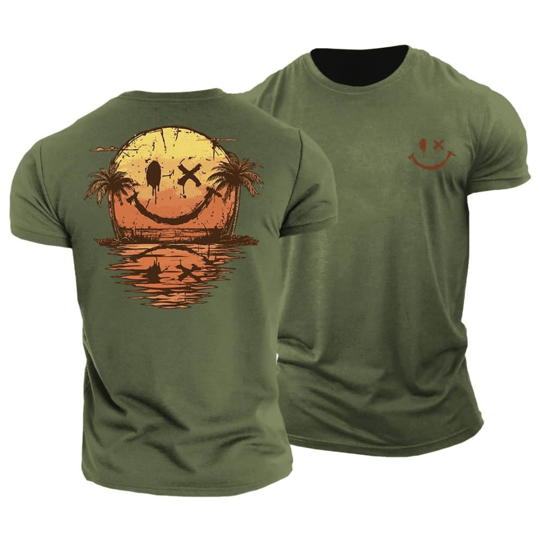 Heren Bedrukte Zomer T-Shirt | Kort, Sportief