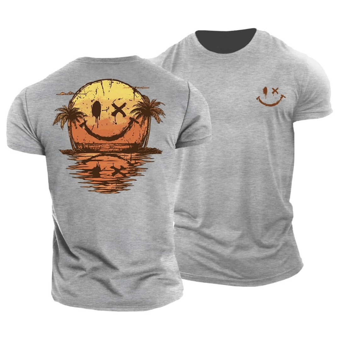 Heren Bedrukte Zomer T-Shirt | Kort, Sportief