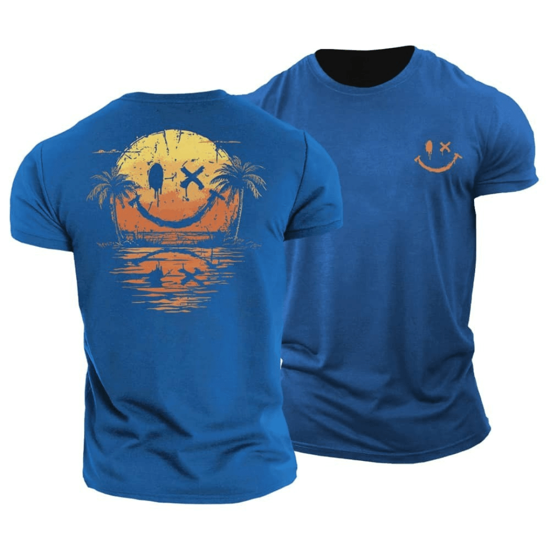 Heren Bedrukte Zomer T-Shirt | Kort, Sportief